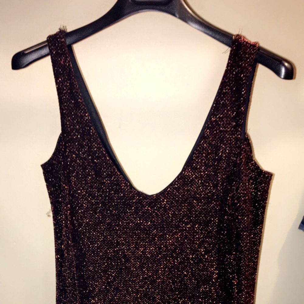 Long sleeve/ shoulder cut sparkly dress