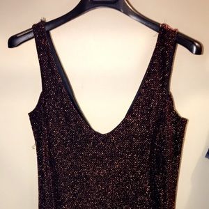 Long sleeve/ shoulder cut sparkly dress