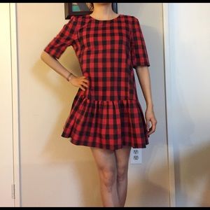 Red, plaid dress