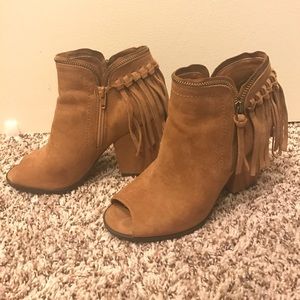 Dolce Vita open toed brown booties