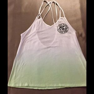 Pink Victoria's Secret white/green ombré tank