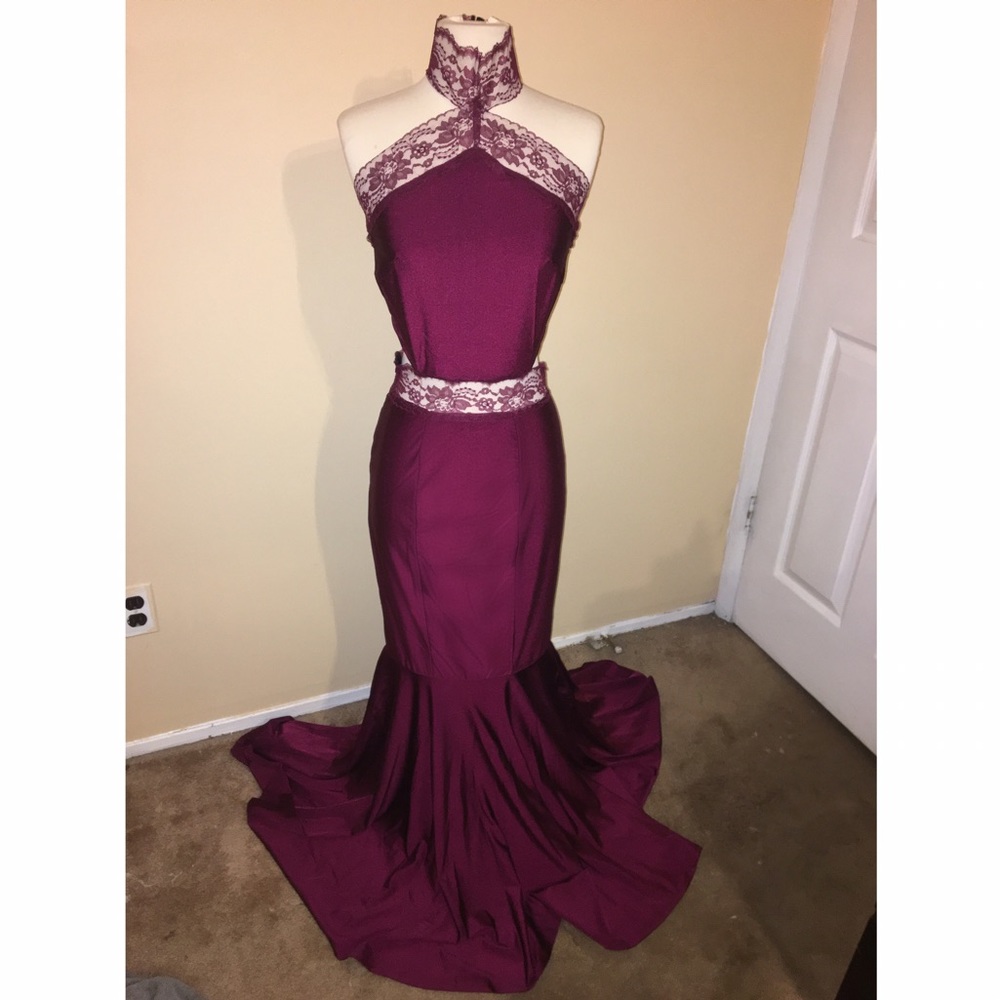 Open back evening gown