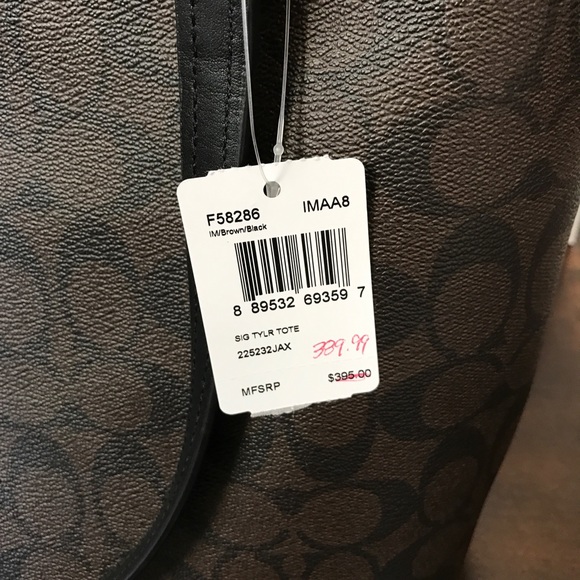 ❤️SOLD❤️ Coach TYLER TOTE SIGNATURE BROWN BLACK - Picture 8 of 8