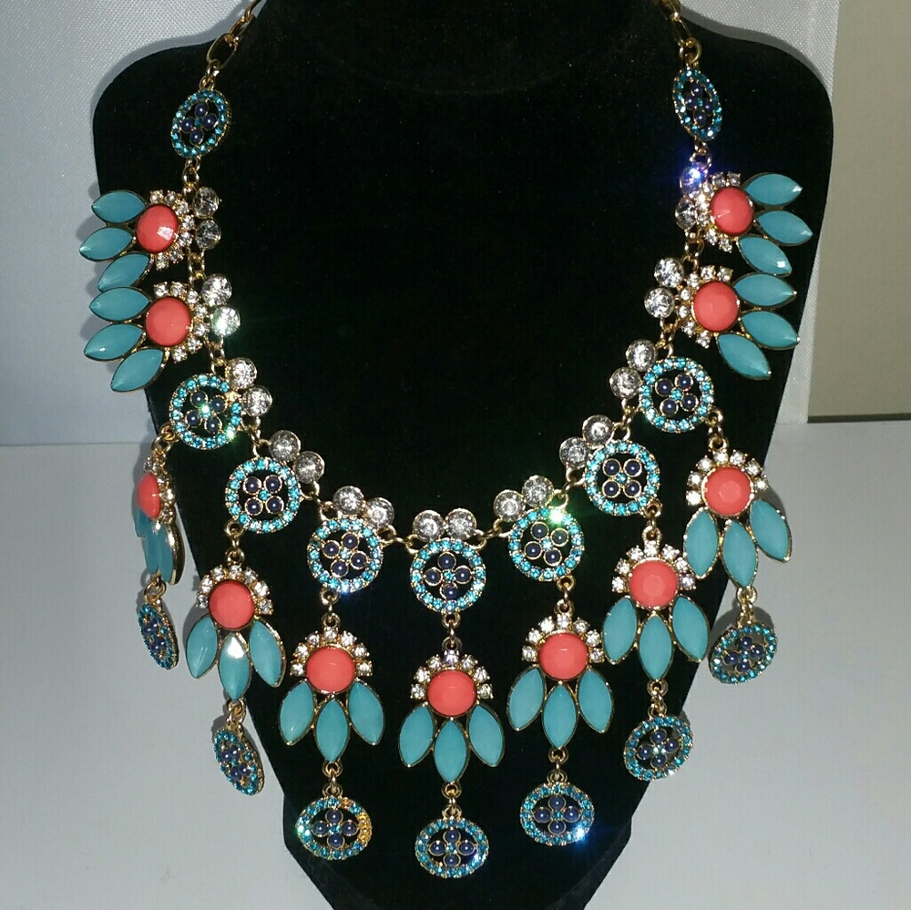 Cora and blue statement necklace