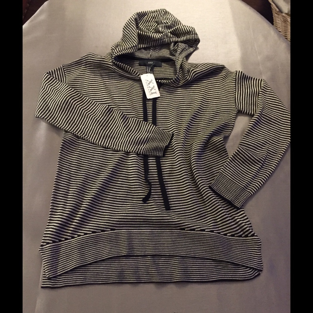 Forever 21 Black and Tan striped sweatshirt