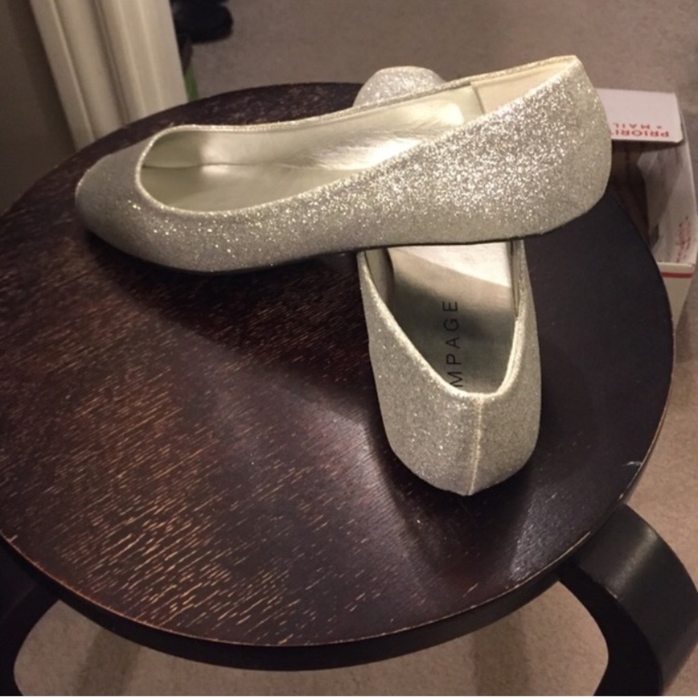 Sparkly Silver Flats