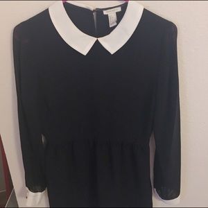Black and white collard dress