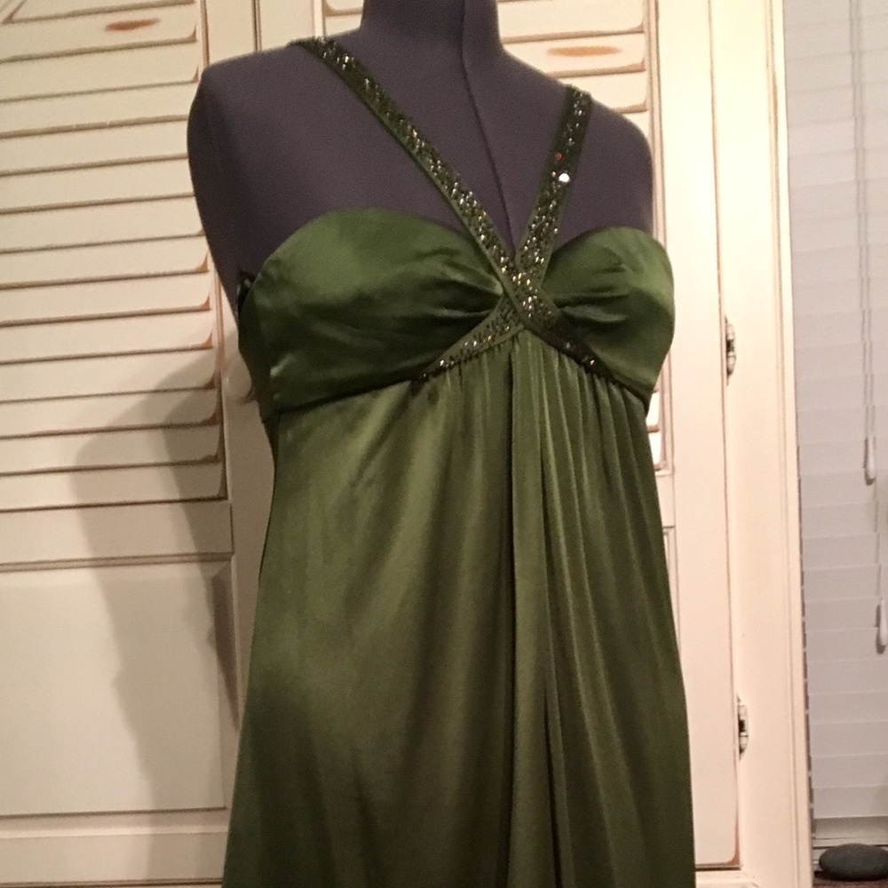 BCBG Maxazria Long Deep Green Prom Dress