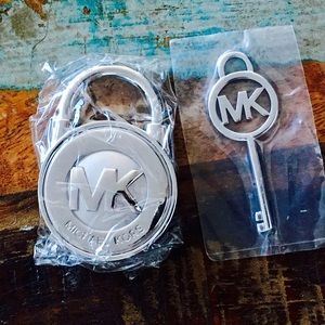 Authentic Michael Kors Silver Lock & Key