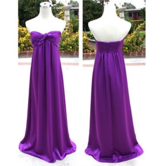 NWOT BCBG MaxAzria Purple Strapless Maxi/Gown - Picture 1 of 5