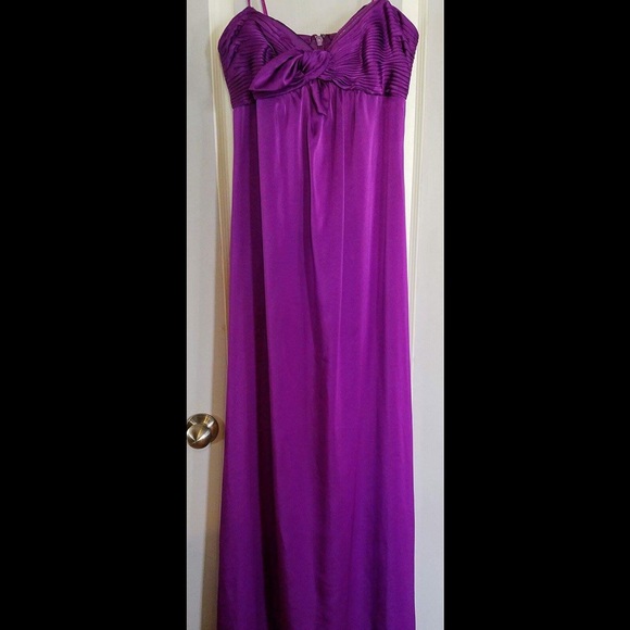 NWOT BCBG MaxAzria Purple Strapless Maxi/Gown - Picture 3 of 5
