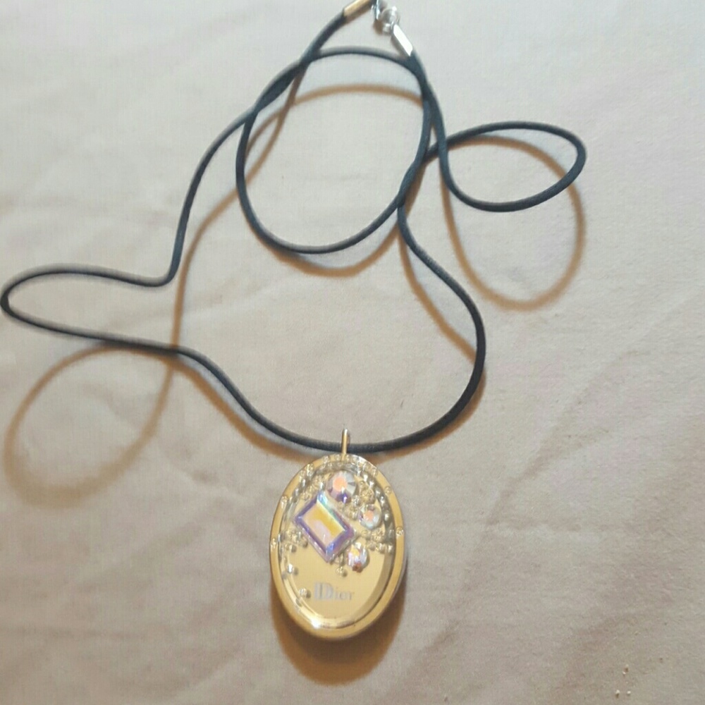 dior necklace + lip gloss