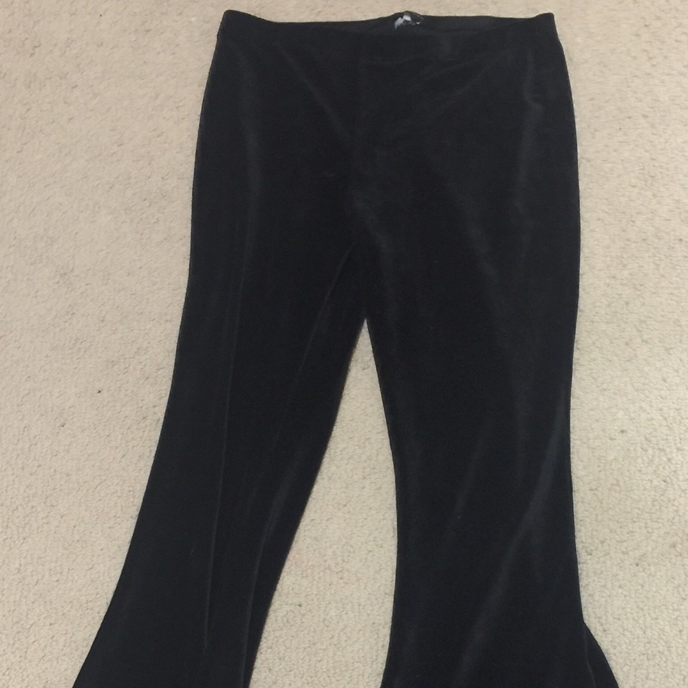 Black velvet bell bottoms