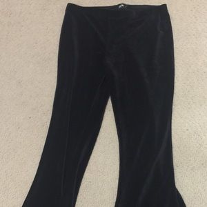Black velvet bell bottoms