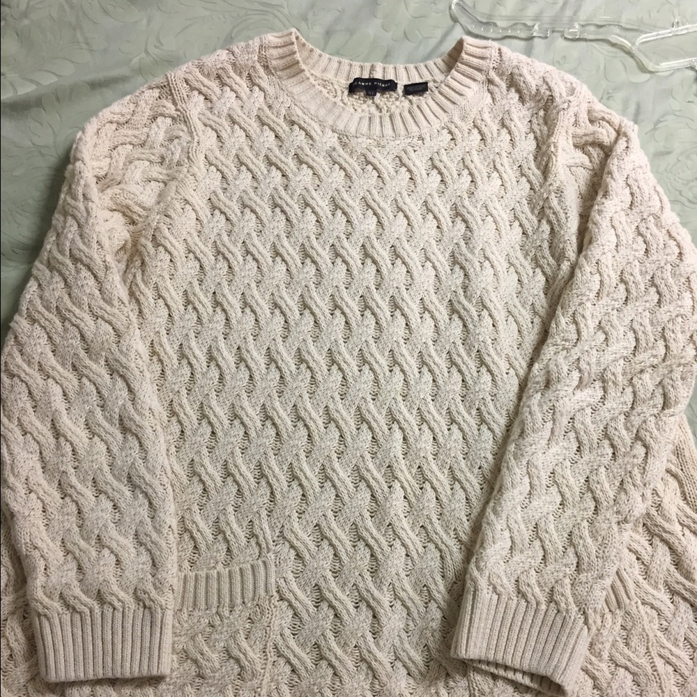 Gently used , Beige Cable Sweater with Pockets XL