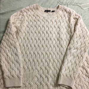 Gently used , Beige Cable Sweater with Pockets XL