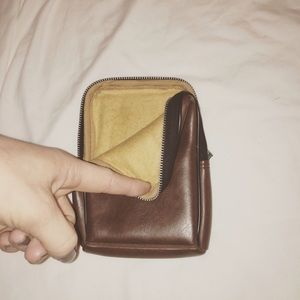 Vintage leather wallet - with belt clip