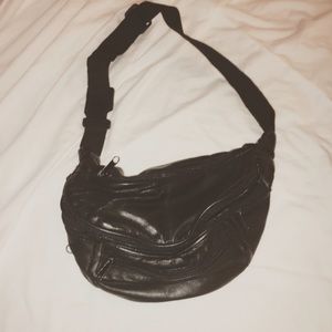 Leather fanny pack . Hipster