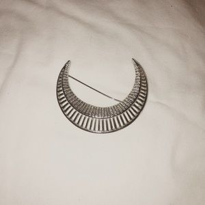 Crescent moon accent pin, broach