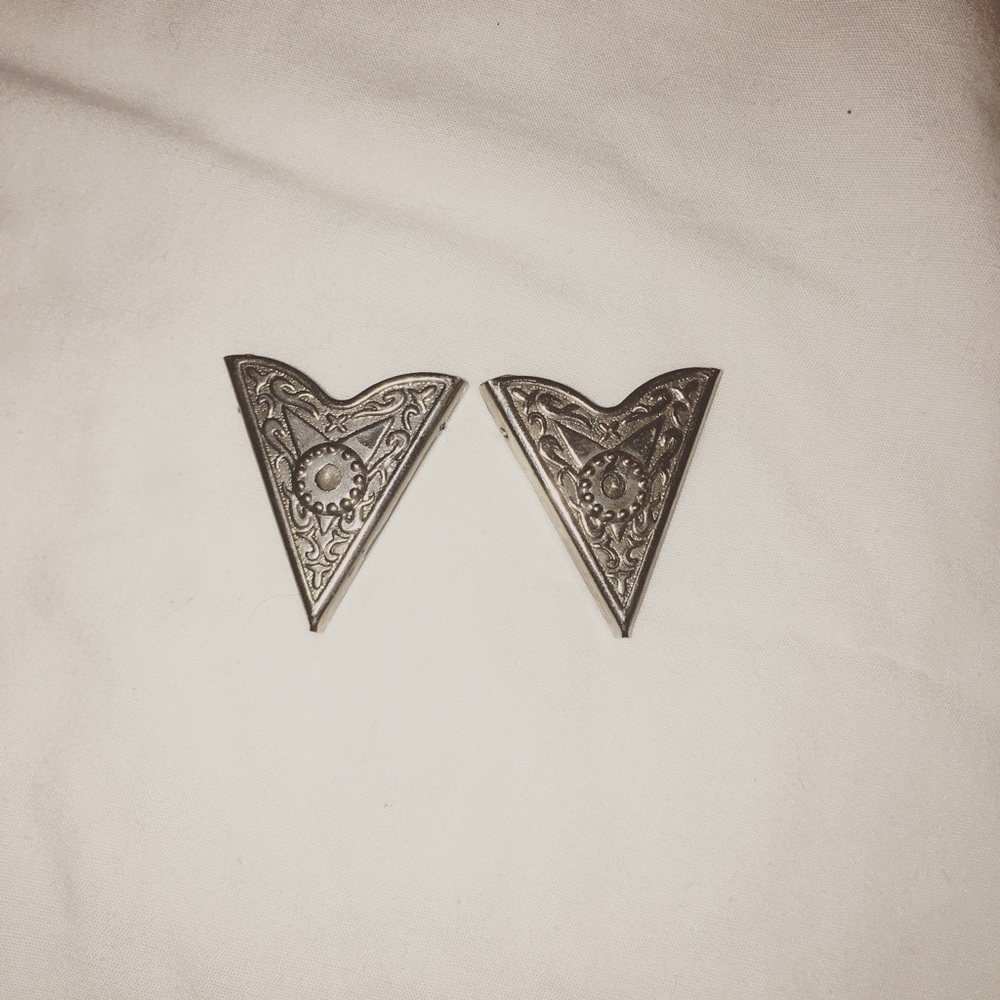 Collar clips . Western, silver, accent pieces.