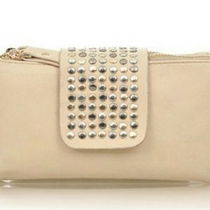 🍦Creme Brulee Studded Vegan Leather Clutch