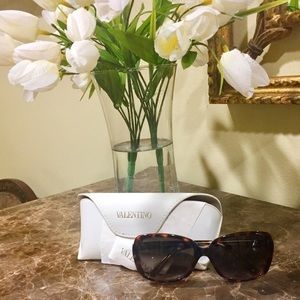 Valentino Ladies Dark Brown Sunglasses
