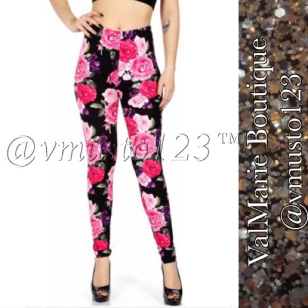 📍CLEARANCE 📍MEGA SOFT Brushed Floral Leggings - Picture 6 of 8