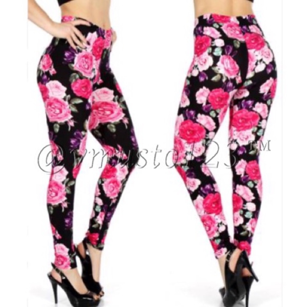 📍CLEARANCE 📍MEGA SOFT Brushed Floral Leggings - Picture 5 of 8