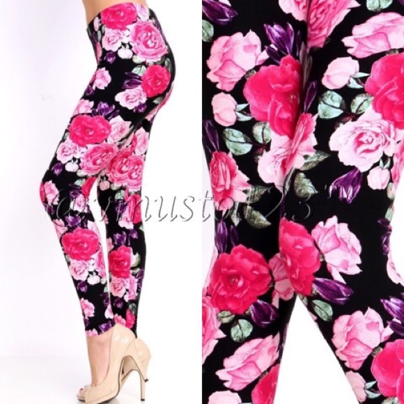 📍CLEARANCE 📍MEGA SOFT Brushed Floral Leggings - Picture 2 of 8