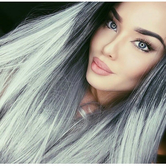 Ombre Black Gray Lacefront Wig 24-28 inches!!