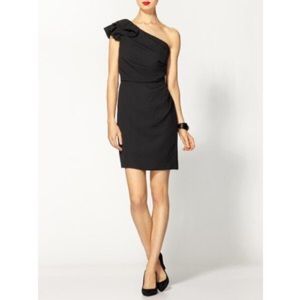 Shoshanna One Shoulder Stacie Dress Matte black