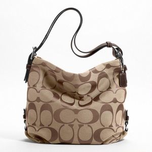 Coach Khaki Signature Duffle Shoulder Handbag