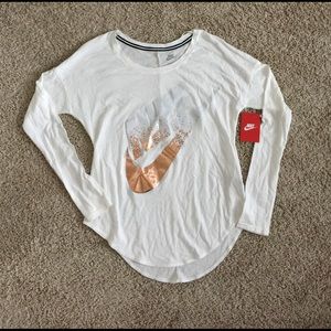Nike long sleeve rose gold shirt