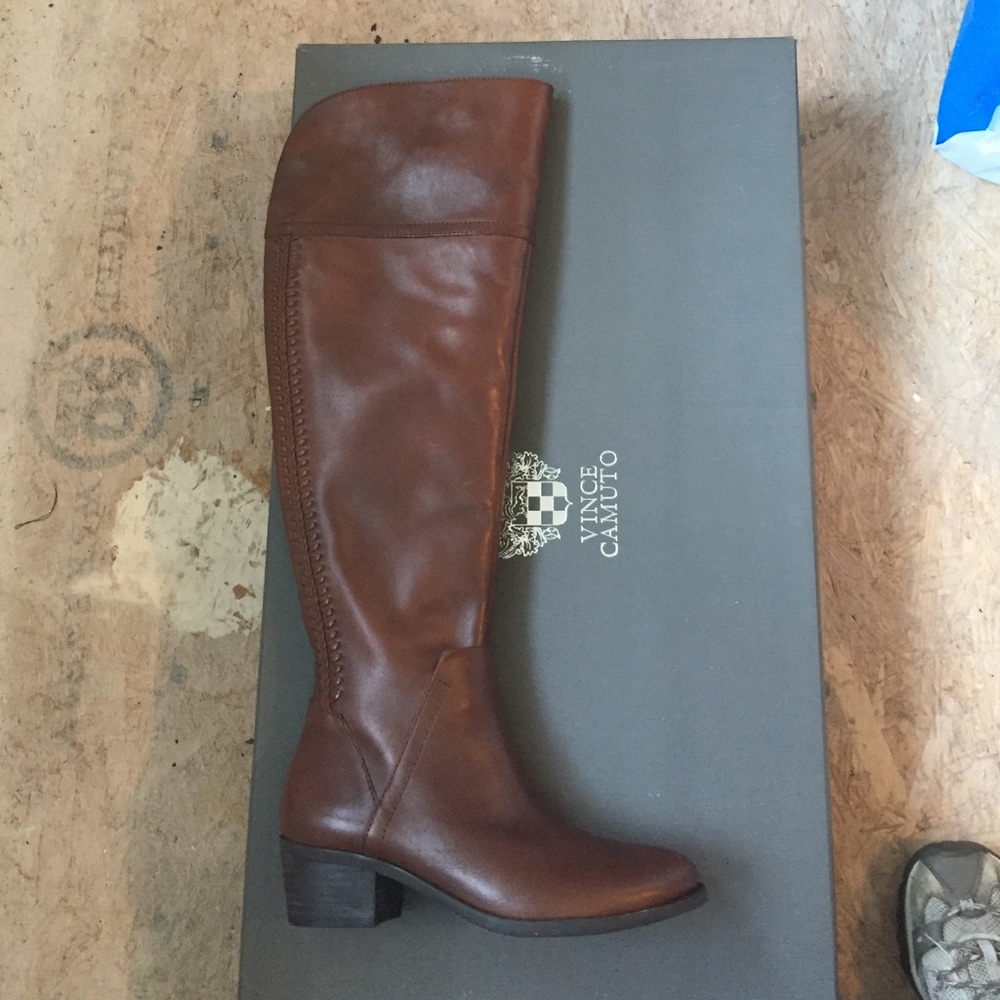 Vince Camuto BRENDA brown leather Boots NEW