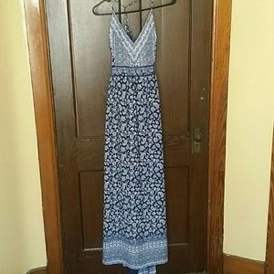 Blue boho strappy dress