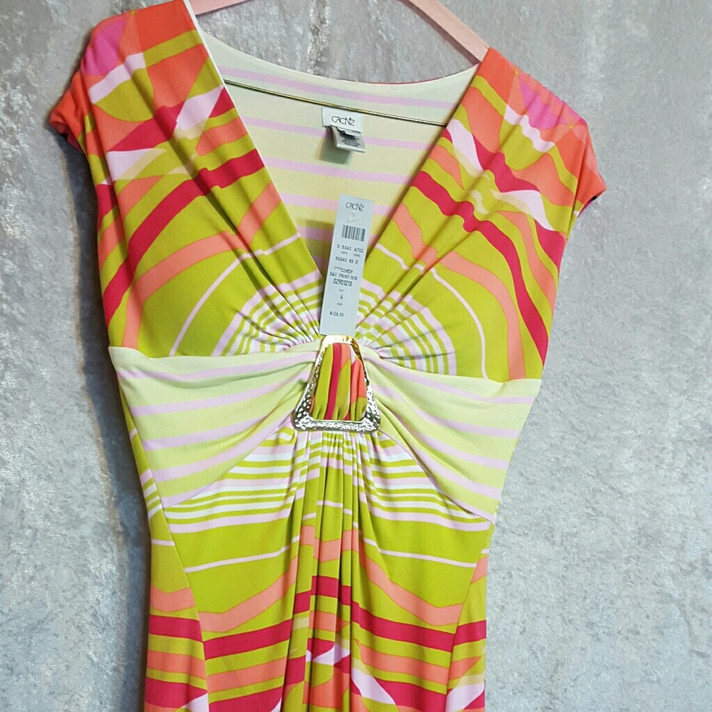 Cache mid length dress multicolor.