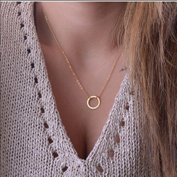 SALE! 🎉 HP! 🎉 1 Left! Gold Karma Circle Necklace - Picture 2 of 3