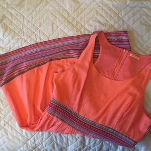 Linen Tribal Razor Back Skater Dress