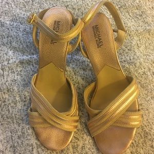 Michael Kors rose gold heeled sandals