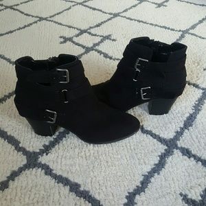 Express Size 8 Black Buckle Booties