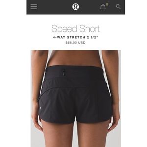 Lululemon Speed Shorts