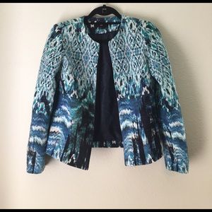 H&M blue multicolor blazer jacket