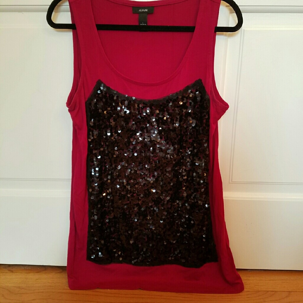 Alfani gorgeous sequin embellished top.