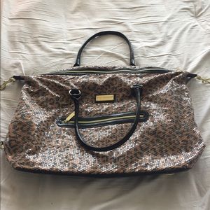 Betsey Johnson leopard sequined travel bag!