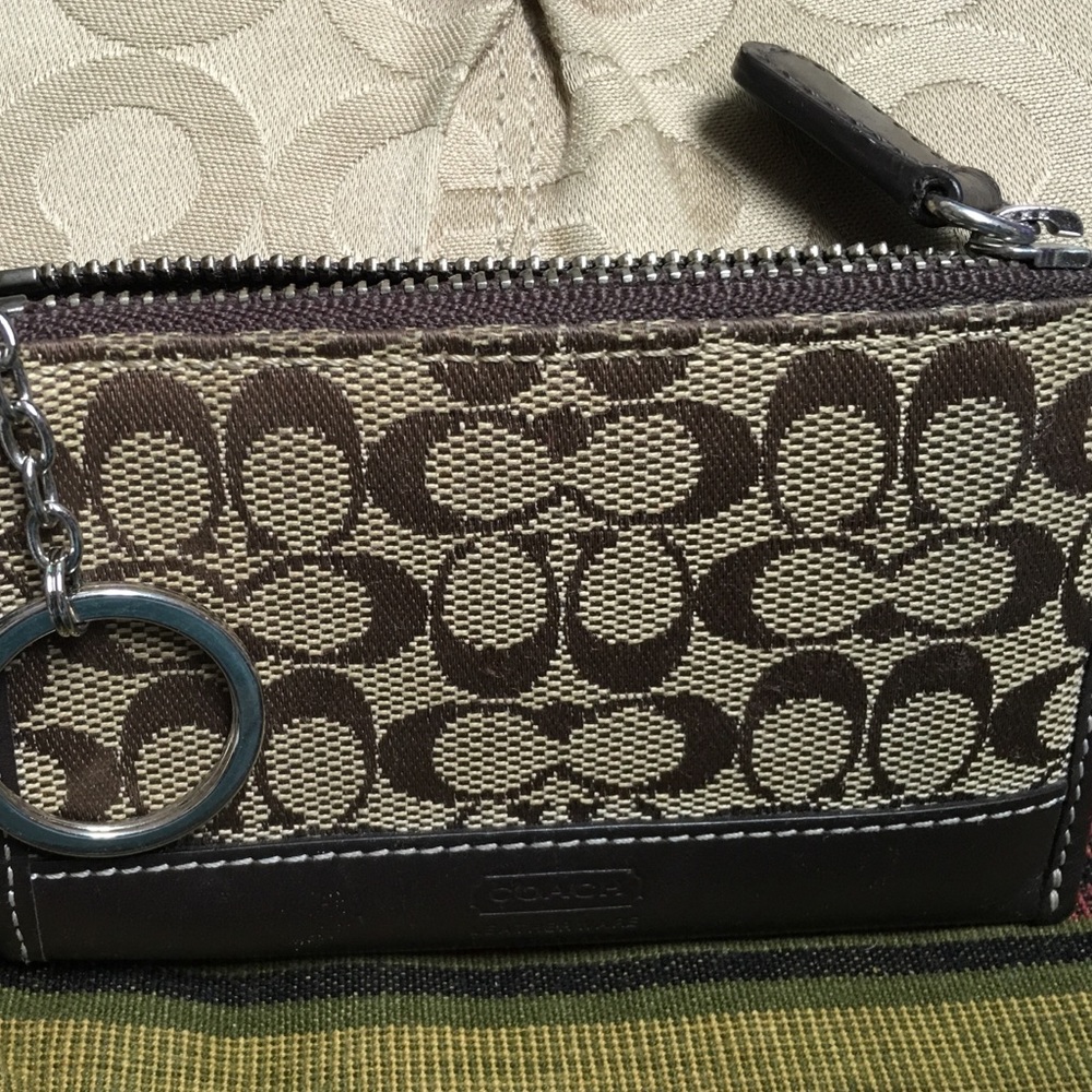 Coach card holder.. Key chain ring