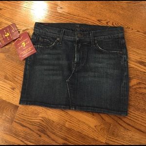 7 for all mankind demin skirt