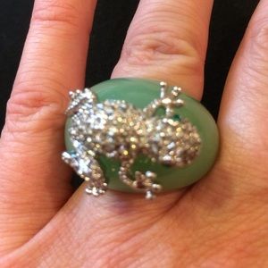 Mint Green Ring with Frog