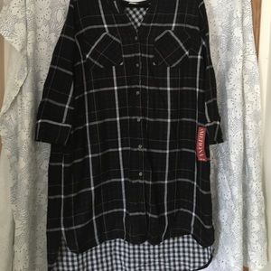Black and white shirt dress