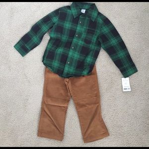 NWT Carter's boys collared shirt and pants 2T