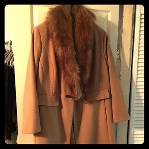 Wool Ivanka coat with faux fur collar.  Size 16.